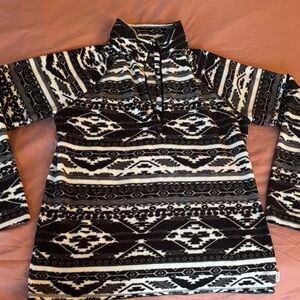 Eddie Bauer Black and White Aztec Sweatshirt